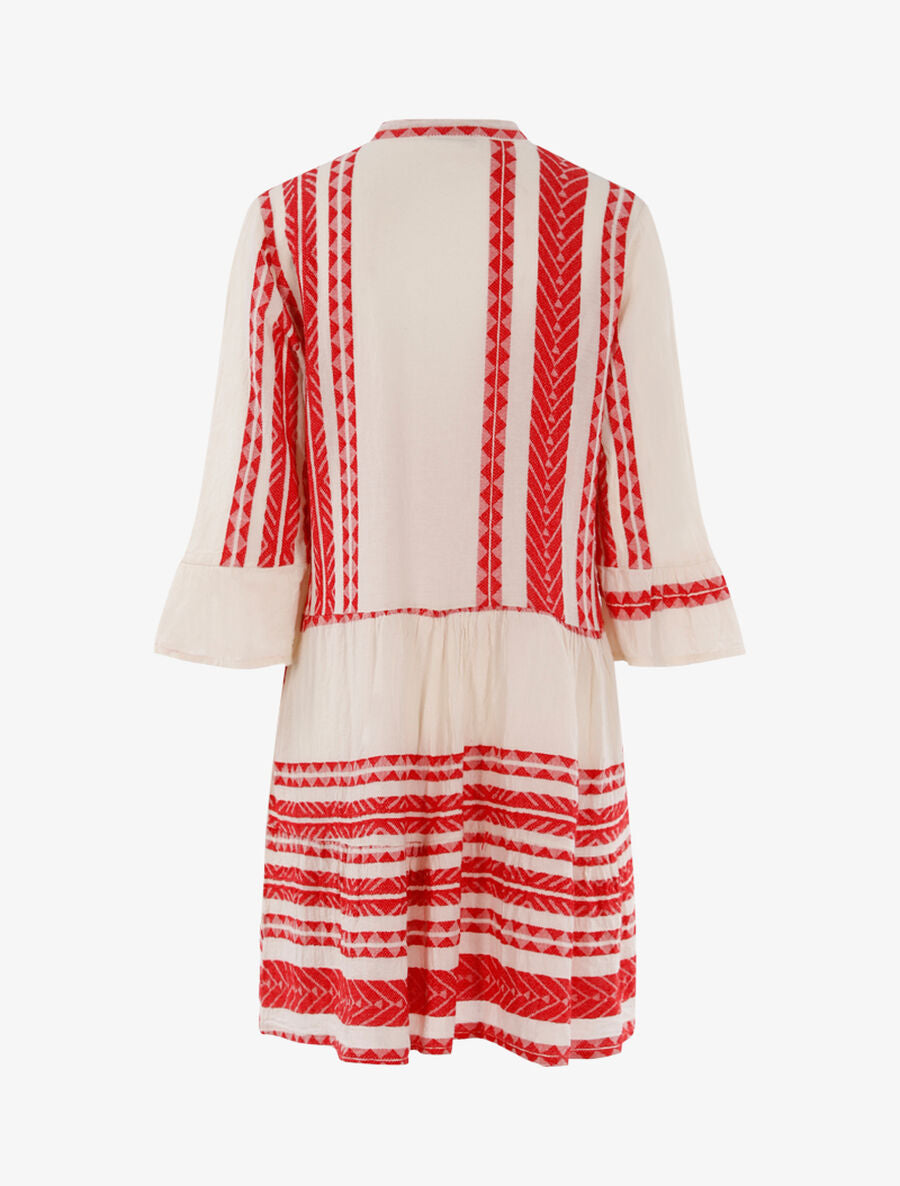 Robe bohème à imprimés - Rouge - 2