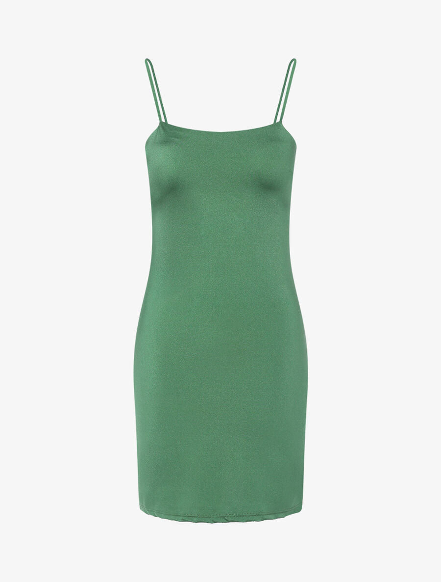 Robe moulante satinée - Kaki - 1