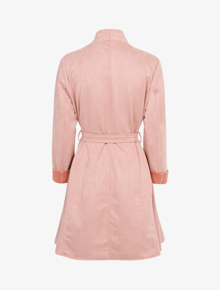 Manteau oversize en suédine - Rose - 2