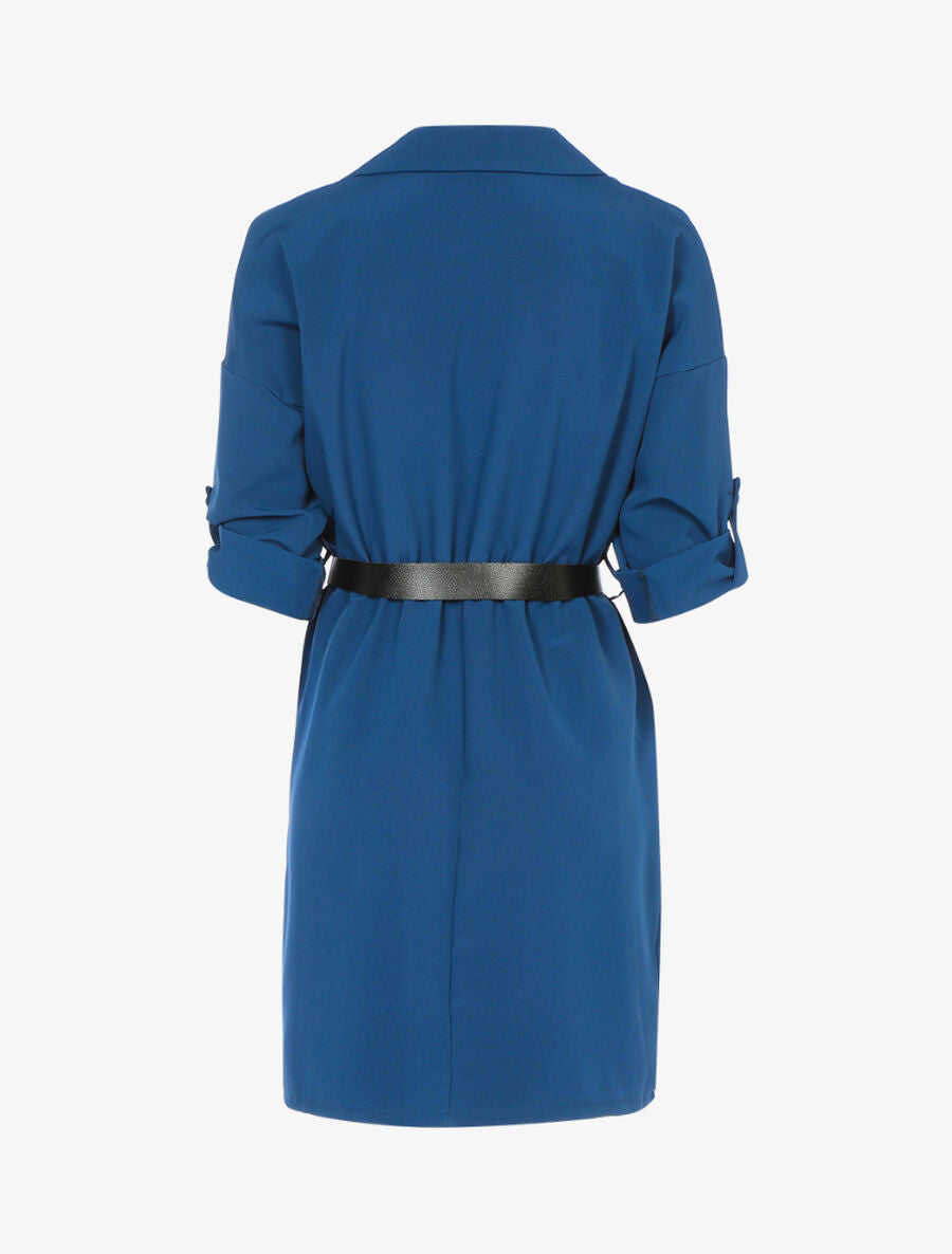 Robe à buste style chemise - Bleu charrette - 2