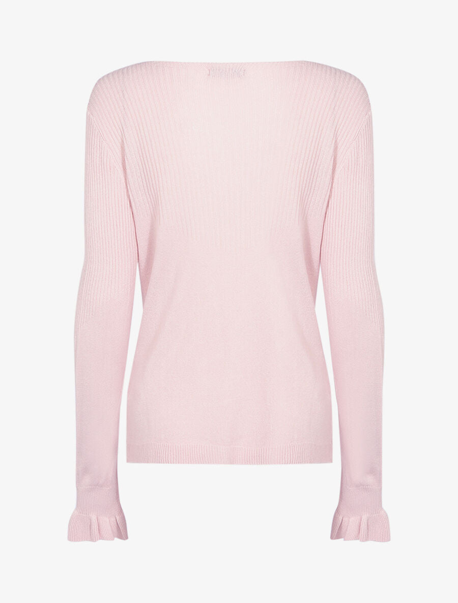 Pull à manches volantées - Rose - 2