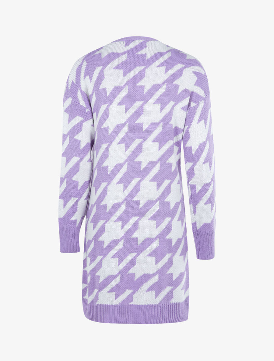 Gilet en maille à imprimé graphique - Lilas/blanc - 2