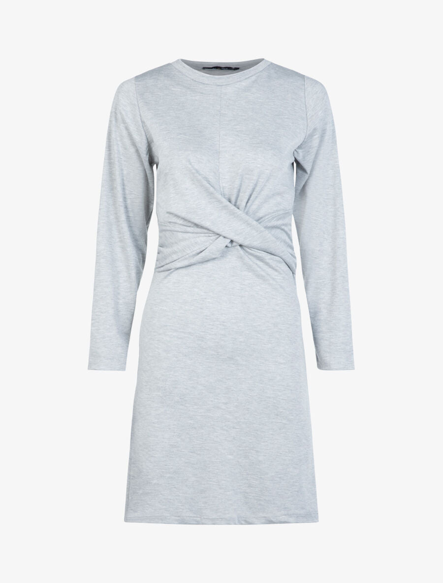 Robe à bandes croisées à la taille - Gris clair - 1
