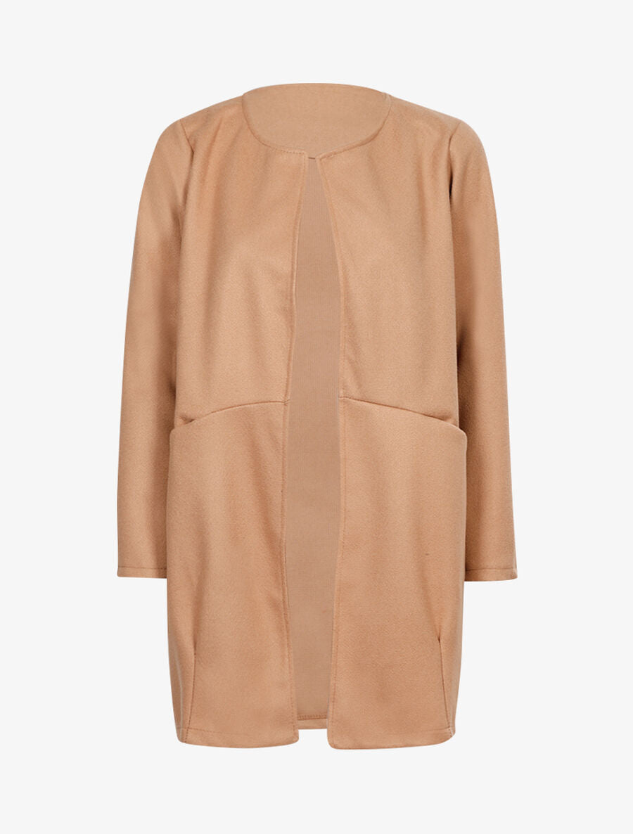 Manteau léger en feutre - Camel - 1