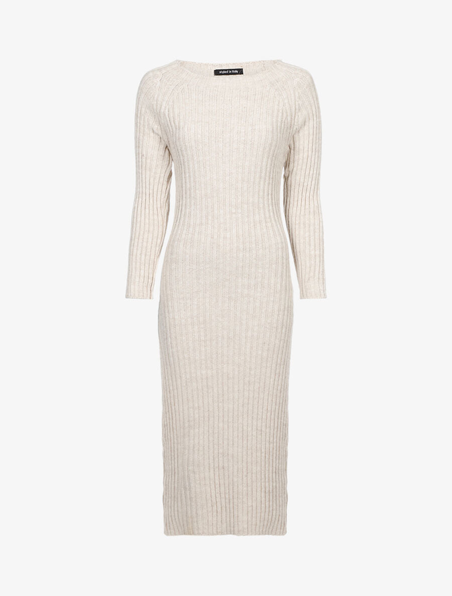 Robe à dos ajouré effet torsadé - Beige - 1