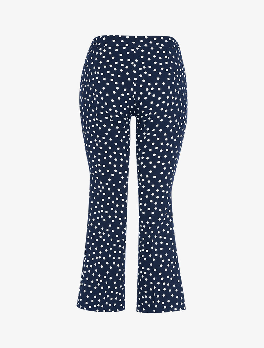 Pantacourt bootcut à pois - Bleu nuit - 2
