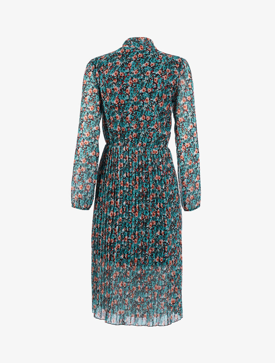 Robe longue fleurie - Vert - 2