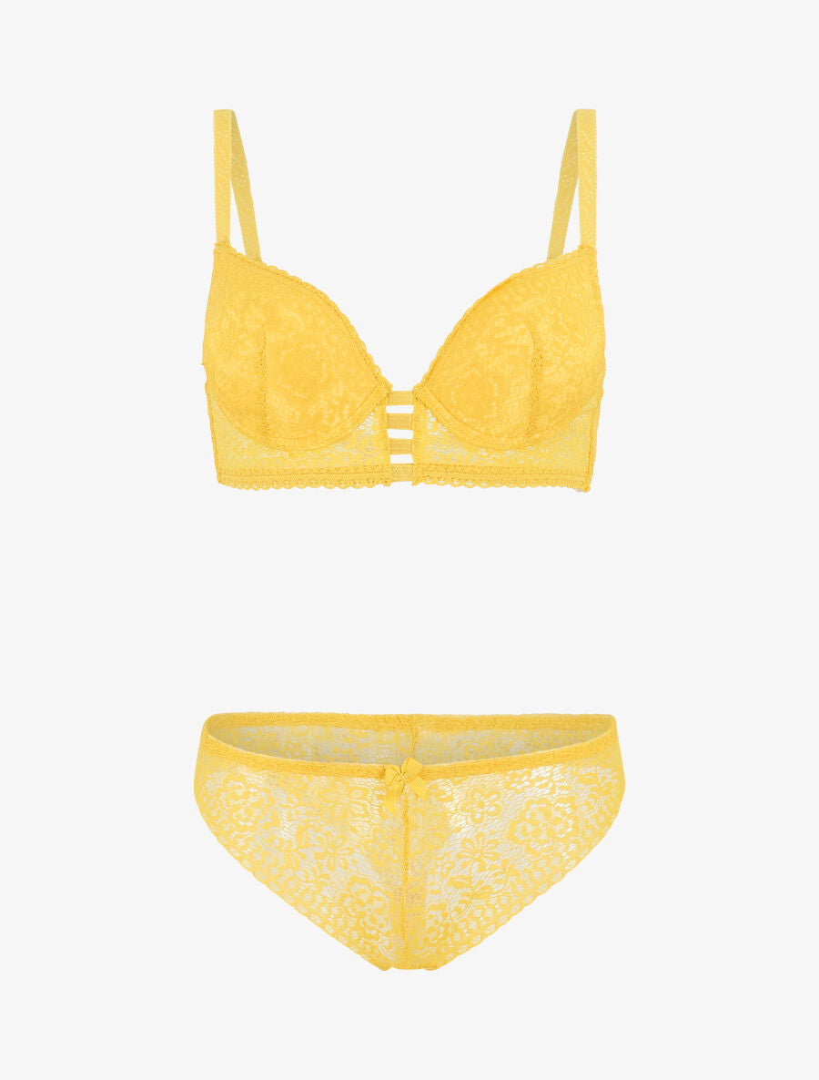 Ensemble en dentelle - Moutarde - 5