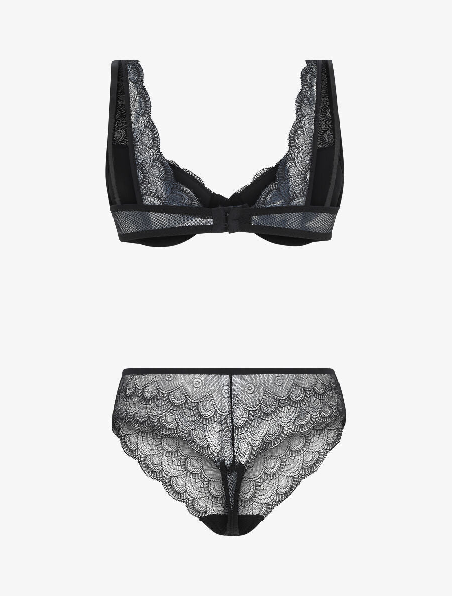 Ensemble push up en dentelle - Noir - 3