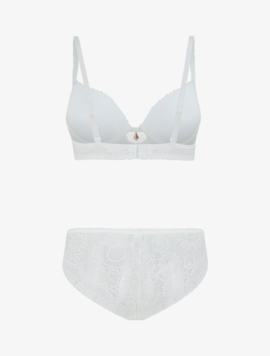 Ensemble dentelle à bijoux strass - Blanc - 2