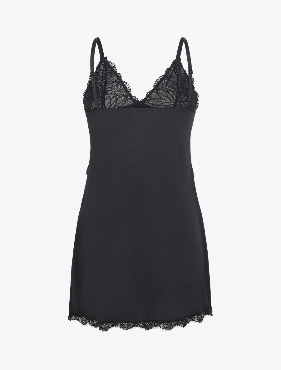 Robe nuisette à buste dentelle - Noir - 2