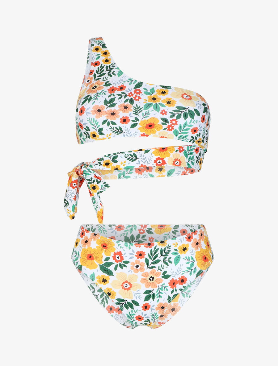 Bikini imprimé fleuri - Blanc - 5