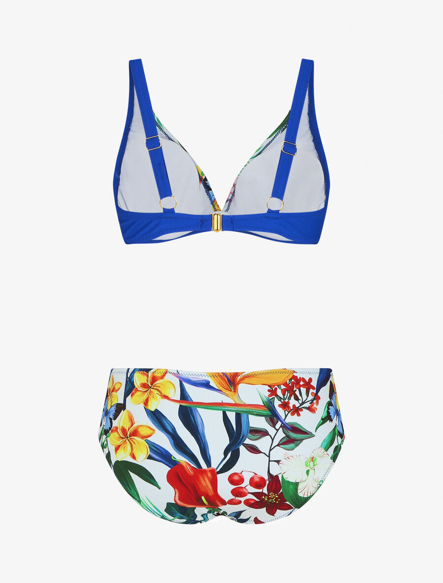 Bikini à imprimé tropical - Bleu roi - 4