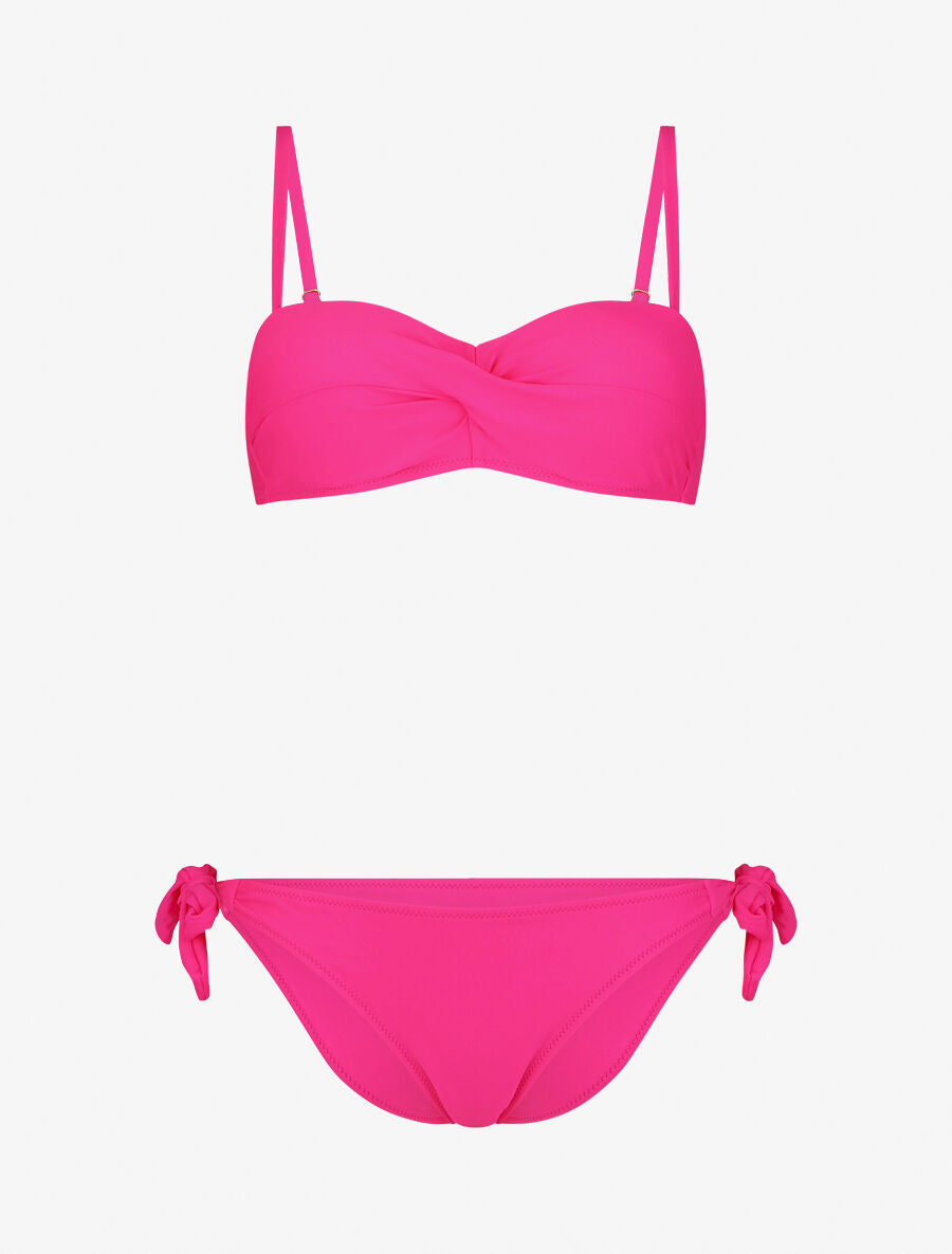 Bikini uni et noeuds - Fushia - 3