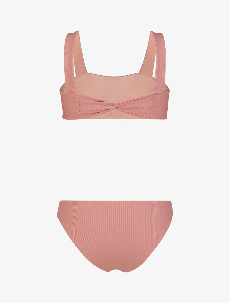 Bikini uni côtelé - Vieux rose - 4