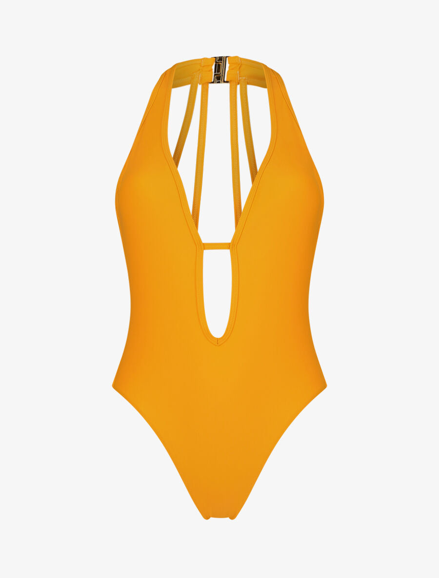 Maillot de bain 1 pièce décolleté - Jaune - 5