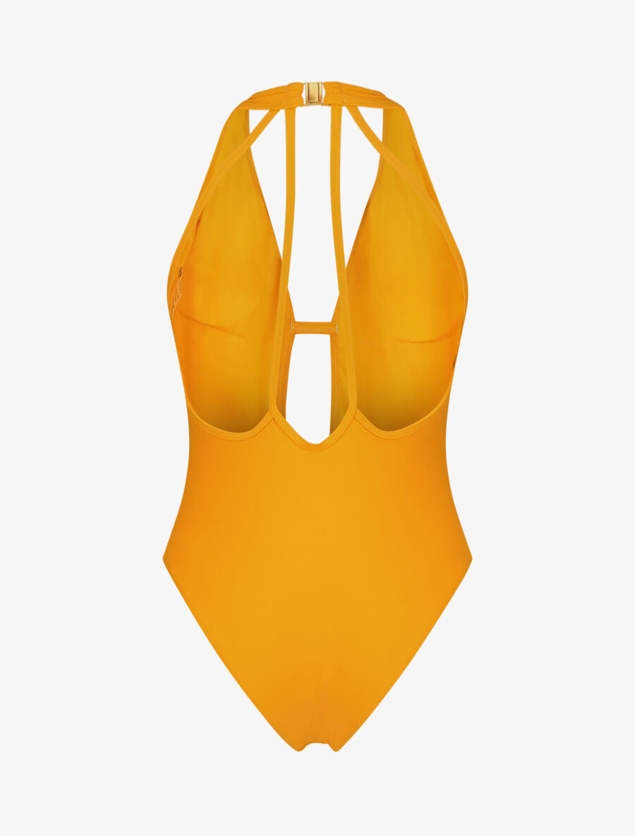 Maillot de bain 1 pièce décolleté - Jaune - 4