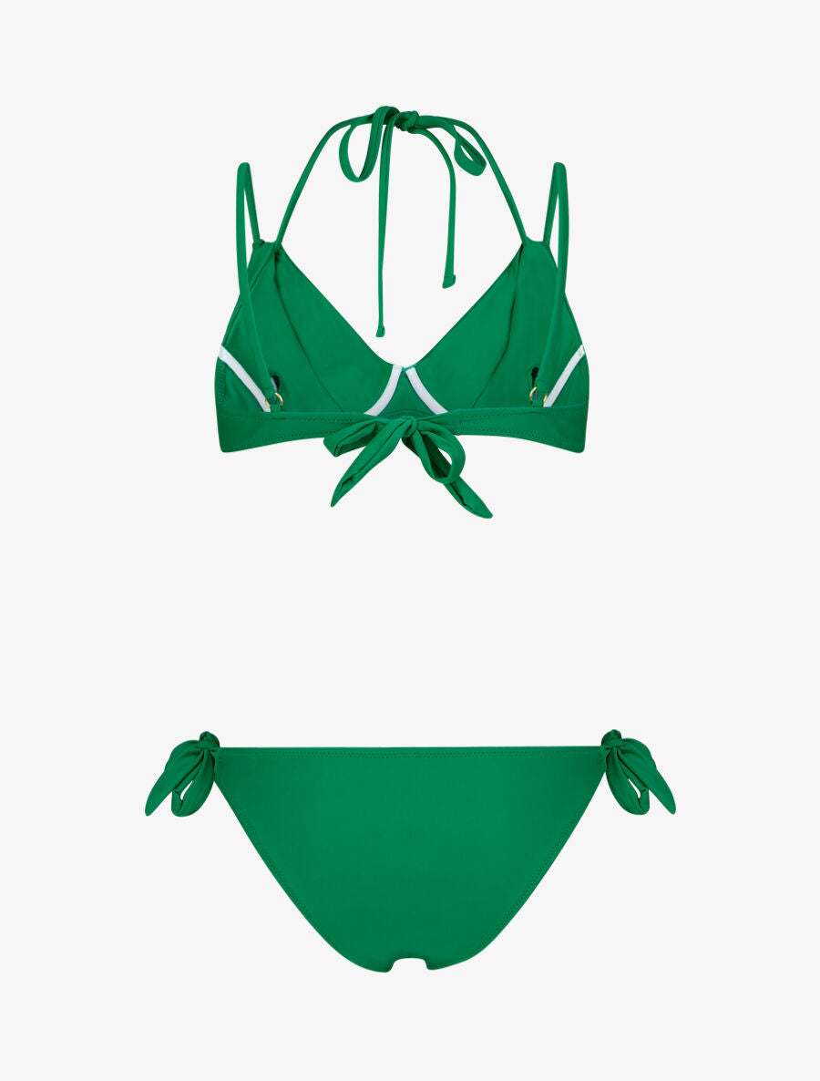 Bikini uni à nouer - Vert - 4