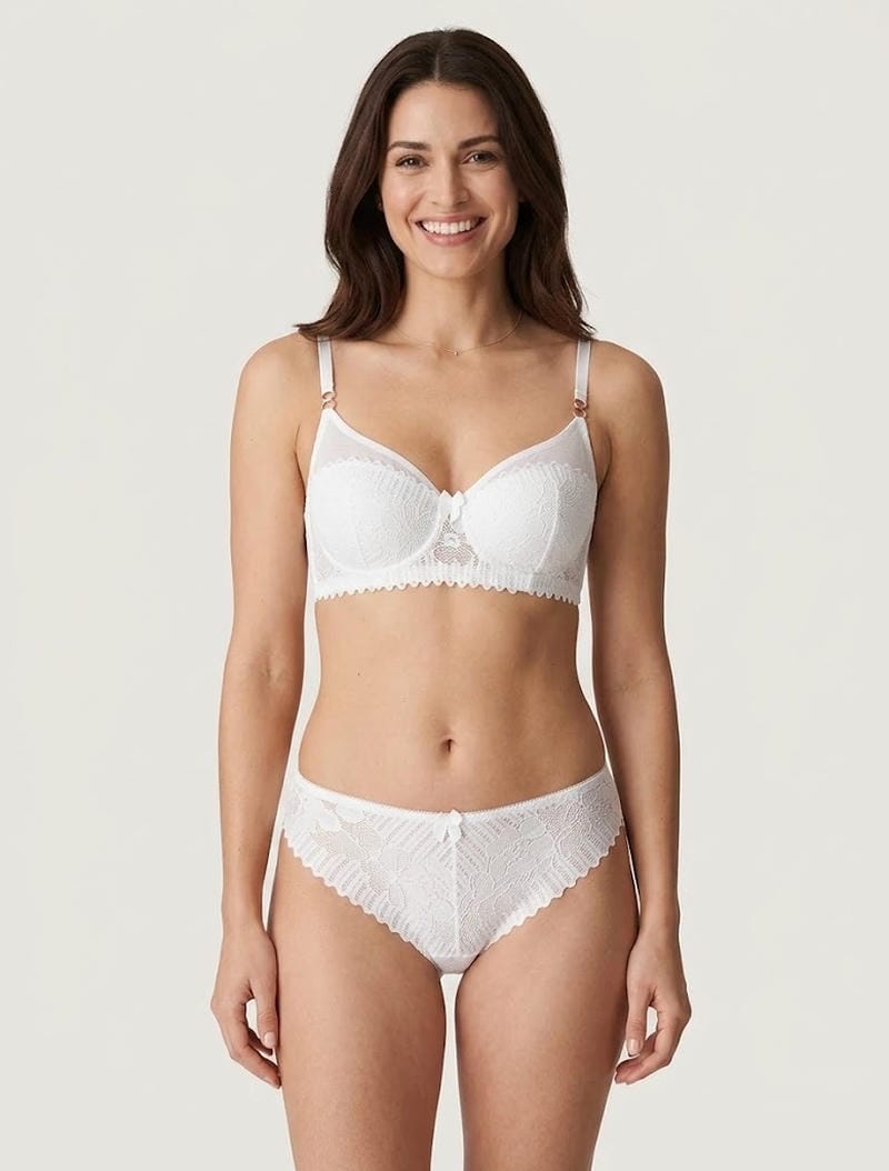 Ensemble soutien-gorge et string en dentelle - Blanc