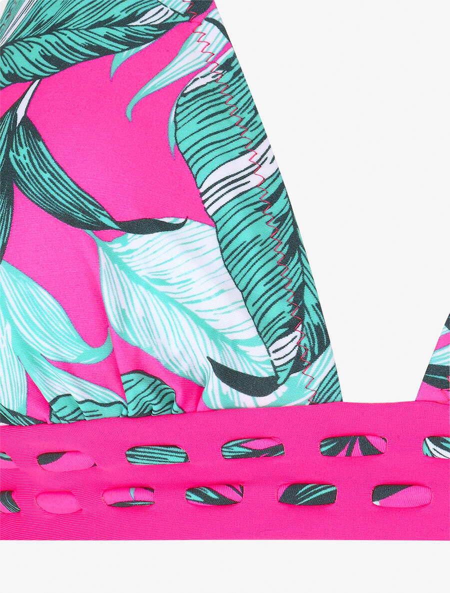 Bikini motif tropical - Rose fluo - 3