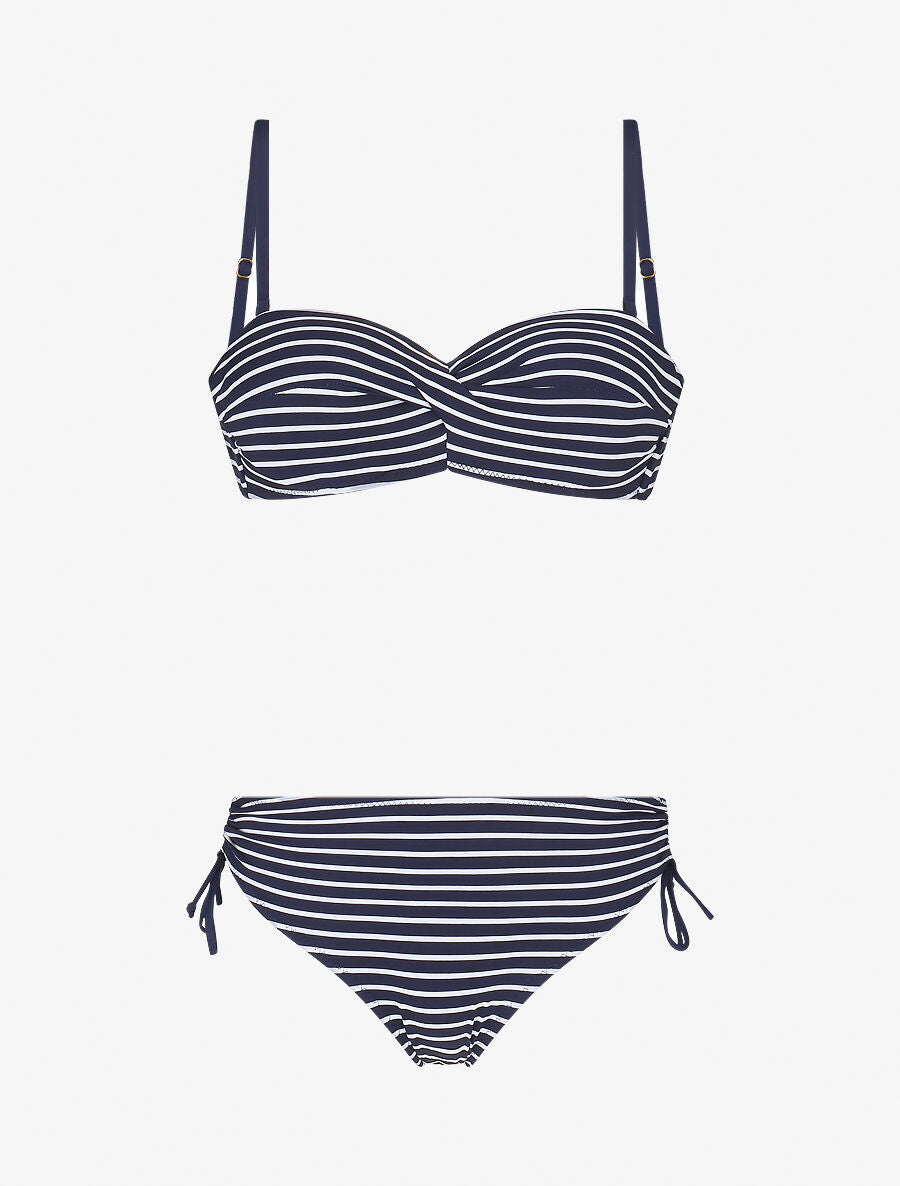Maillot de bain 2 pièces à rayures - Marine - 4