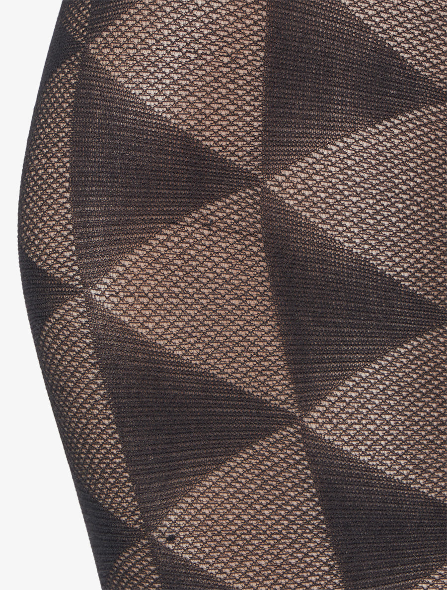 Collants fantaisies motif triangles - Noir - 2