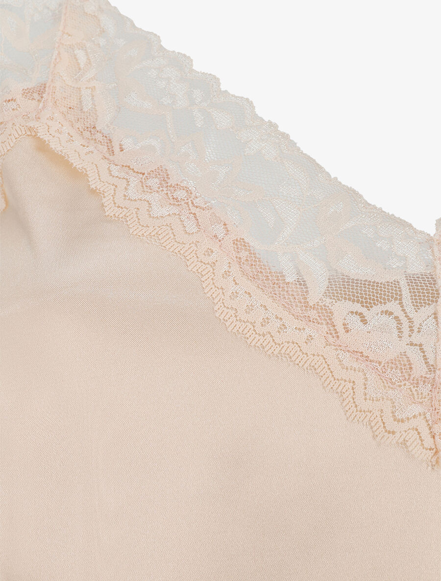 Ensemble caraco et short de pyjama à dentelle - Beige rosé - 3