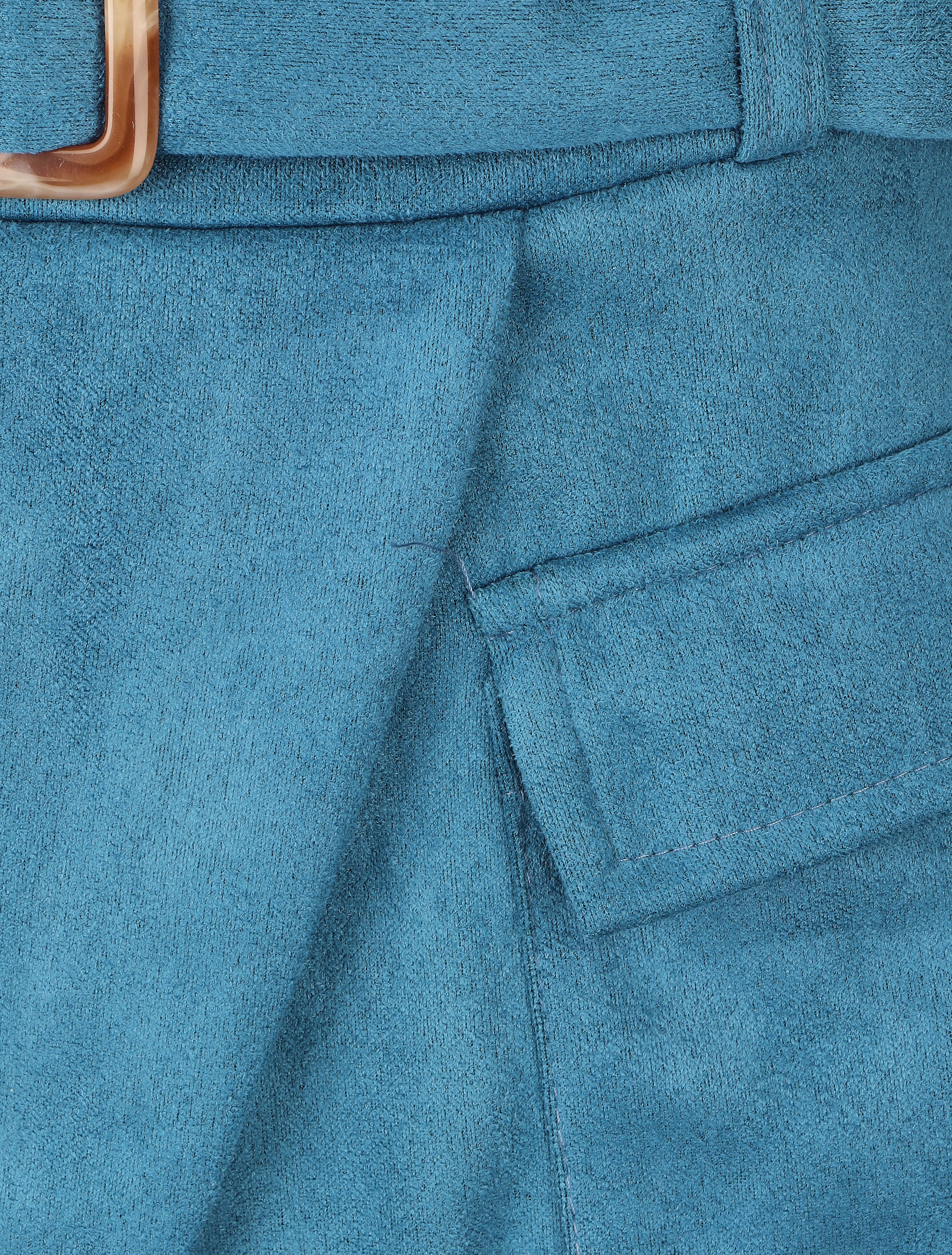 Jupe short en suédine - Bleu - 3