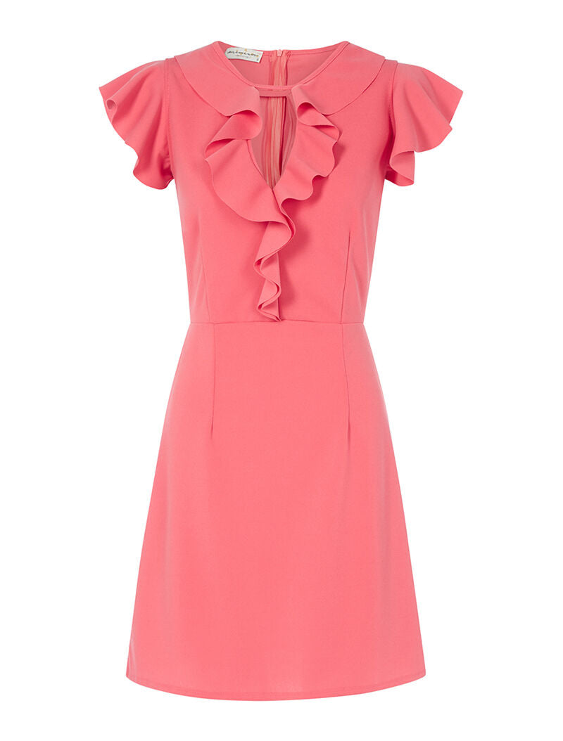 Robe à mancherons volantés - rose - 1
