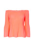 Top plissé épaules nues - orange fluo - 3