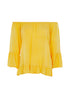 Blouse fluide volantée - jaune - 1