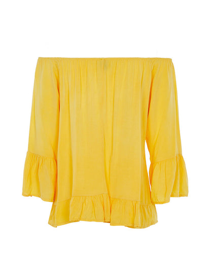 Blouse fluide volantée - jaune - 2