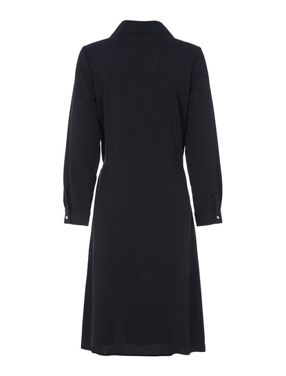 Robe longue à empiècement style chemise - noir - 2