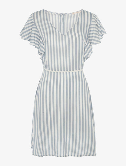 Robe marinière légère dos à découpe - bleu - 1