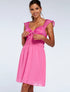 Robe buste corsage et bas en voile - fushia - 1