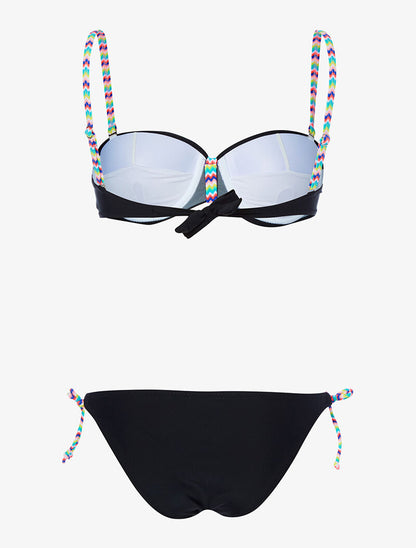 Bikini bretelles zig-zag - noir - 2