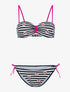 Bikini rayé à fleurs - noir - 3