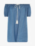 Tunique encolure à cordon - denim - 3