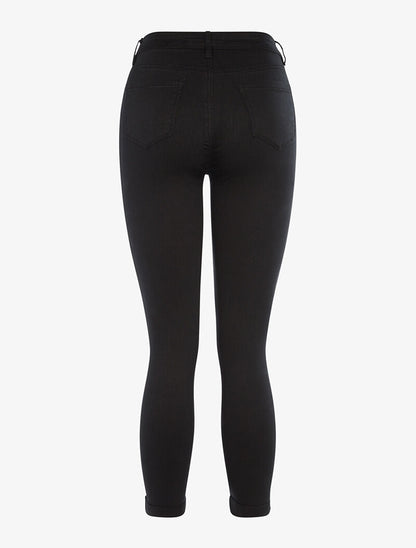 Jean 7/8 uni basique - noir