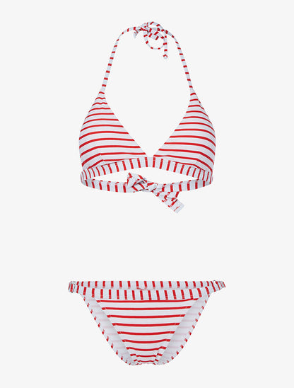 Bikini imprimé marinière - rouge - 1