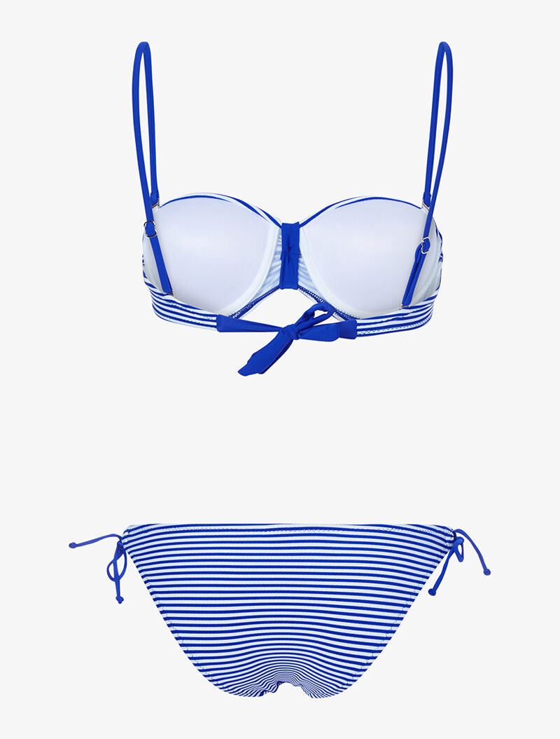 Bikini rayé à flamants roses - bleu électrique - 2