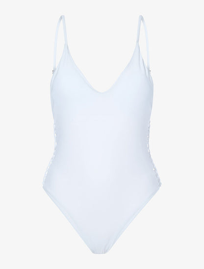Monokini ajouré sur les côtés - blanc - 4