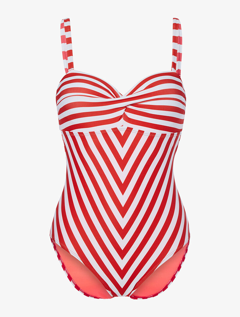 Monokini à rayures - rouge - 3