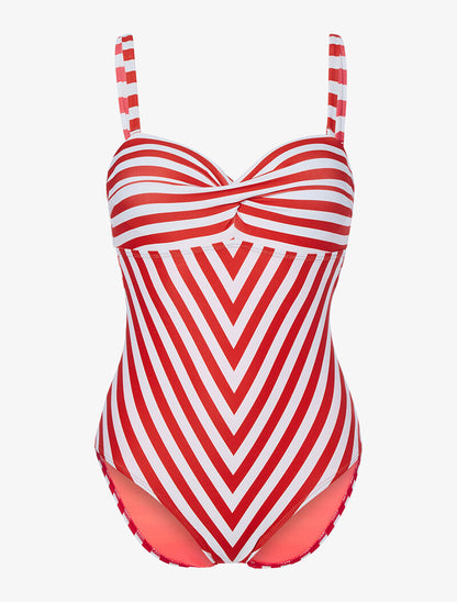 Monokini à rayures - rouge - 3