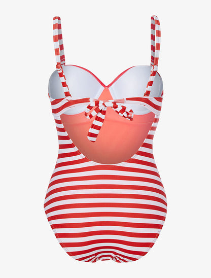 Monokini à rayures - rouge - 2