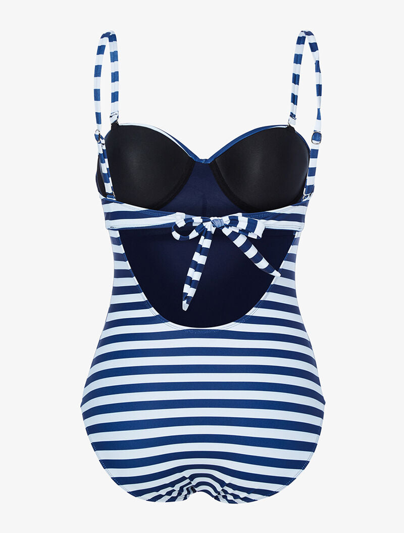 Monokini à rayures - marine - 2