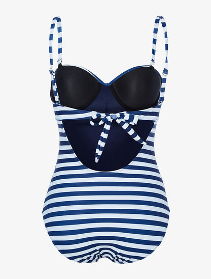 Monokini à rayures - marine - 2