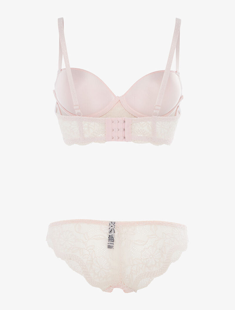 Ensemble soutien-gorge bustier - rose - 2