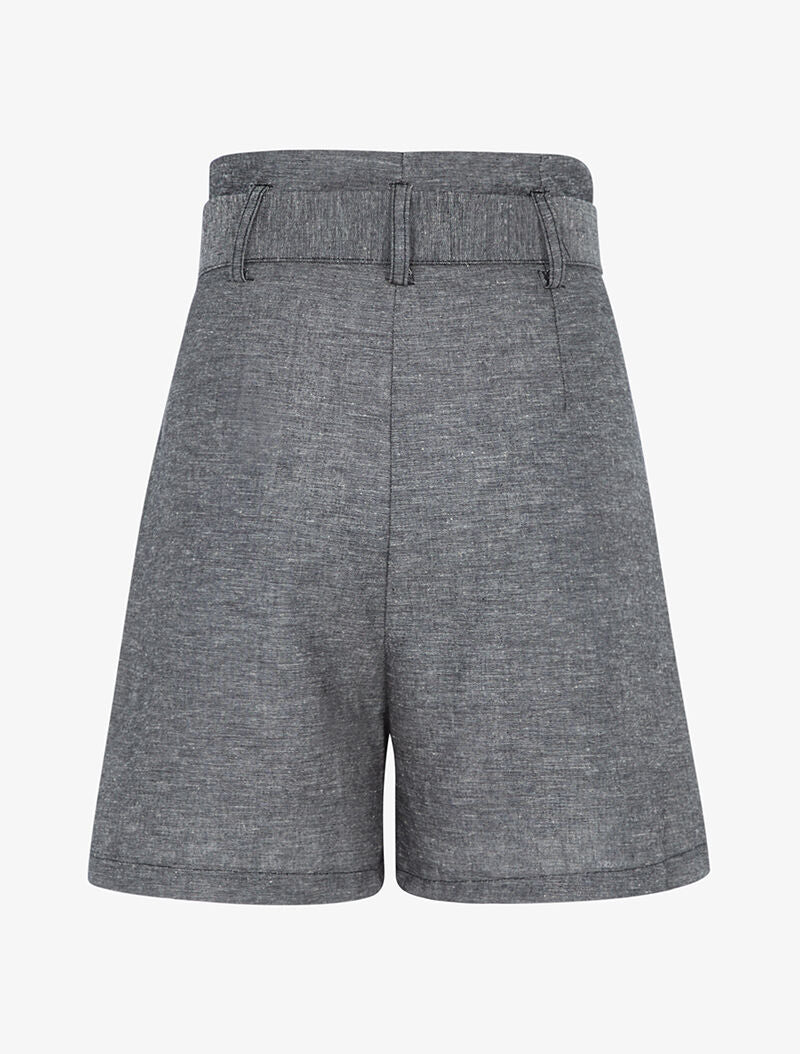 Short taille empire en lin - noir - 2