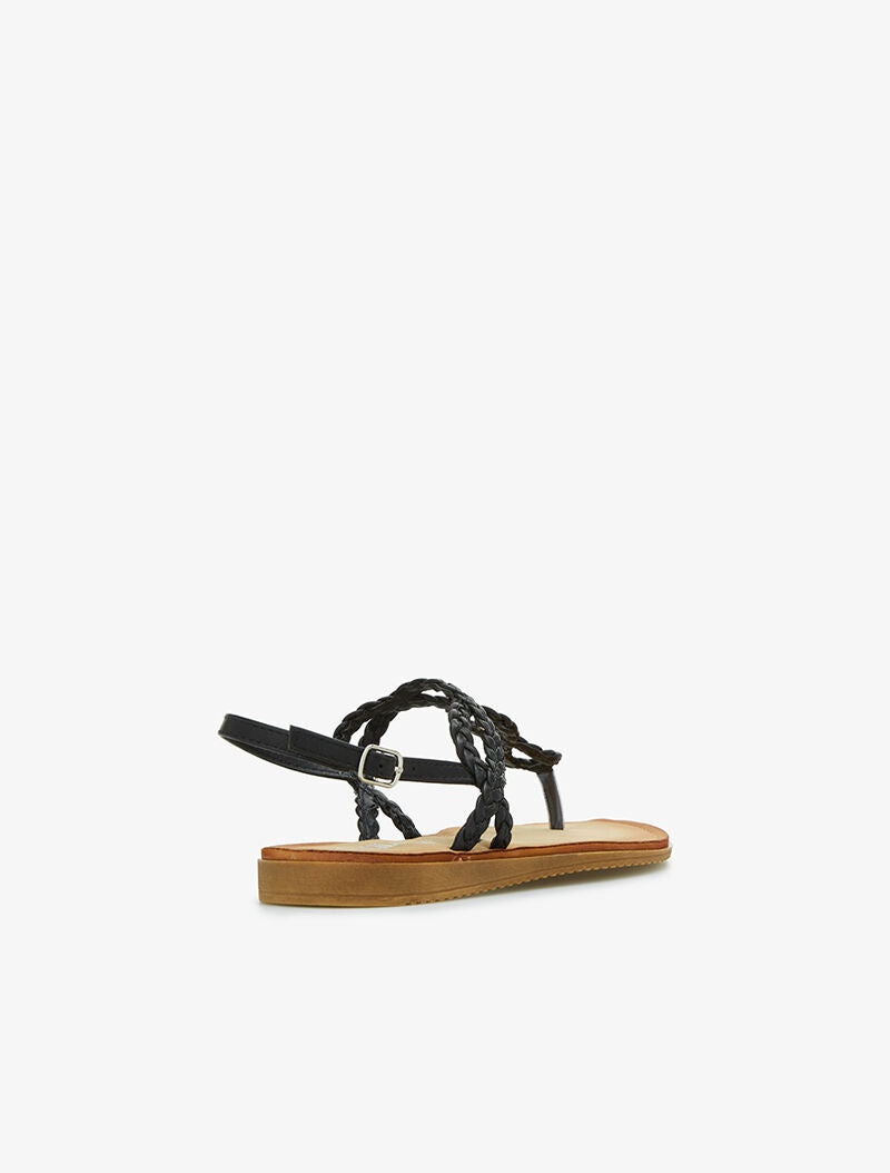 Nu-pieds tressés entremêlés - noir - 4